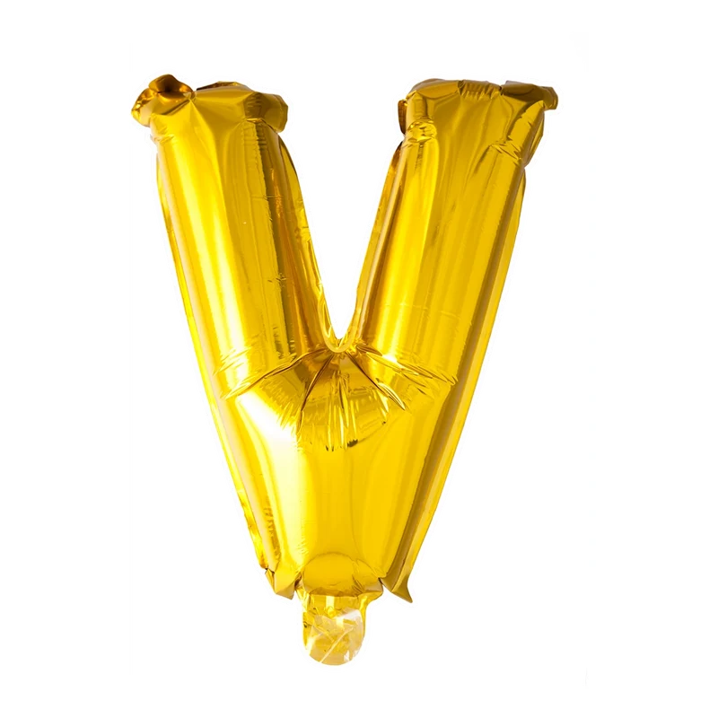 Letterballon V Goud 41cm