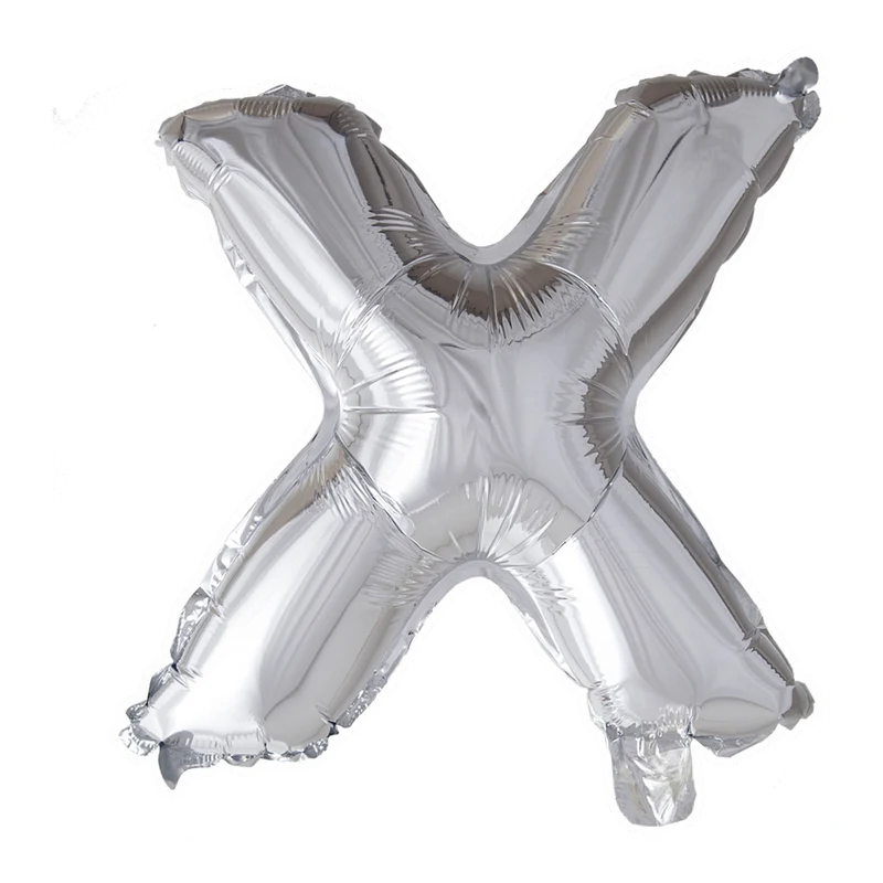 Letterballon X Zilver 41cm