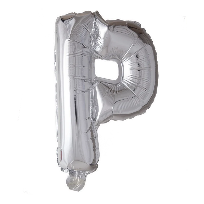 Letterballon P Zilver 41cm