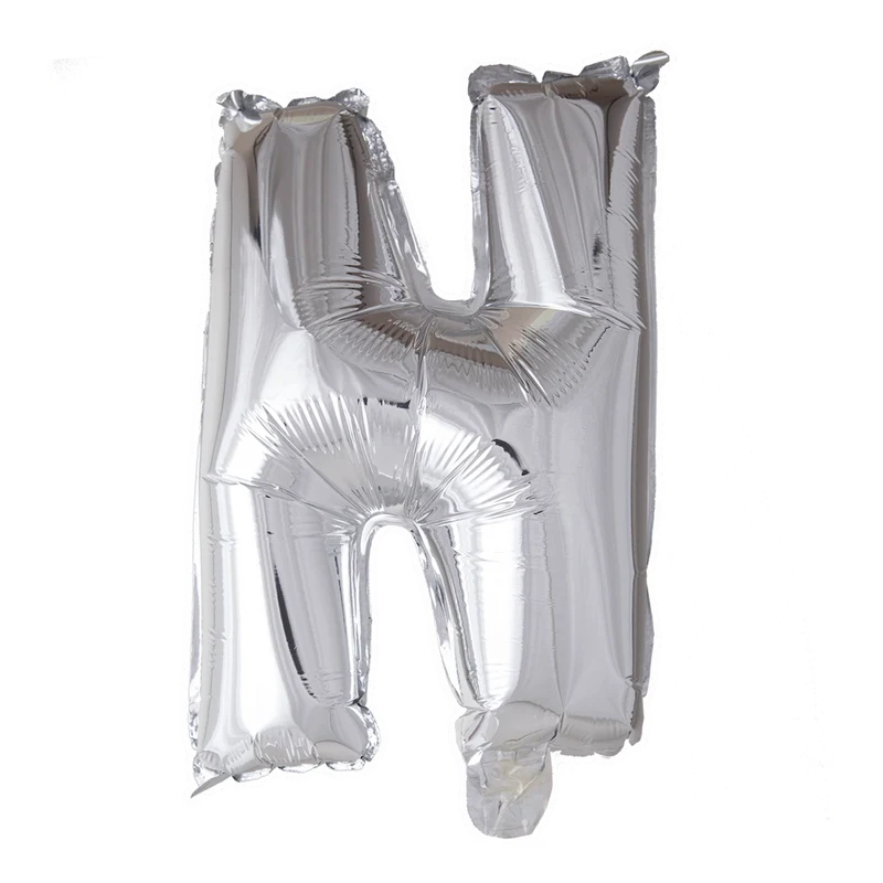 Letterballon N Zilver 41cm