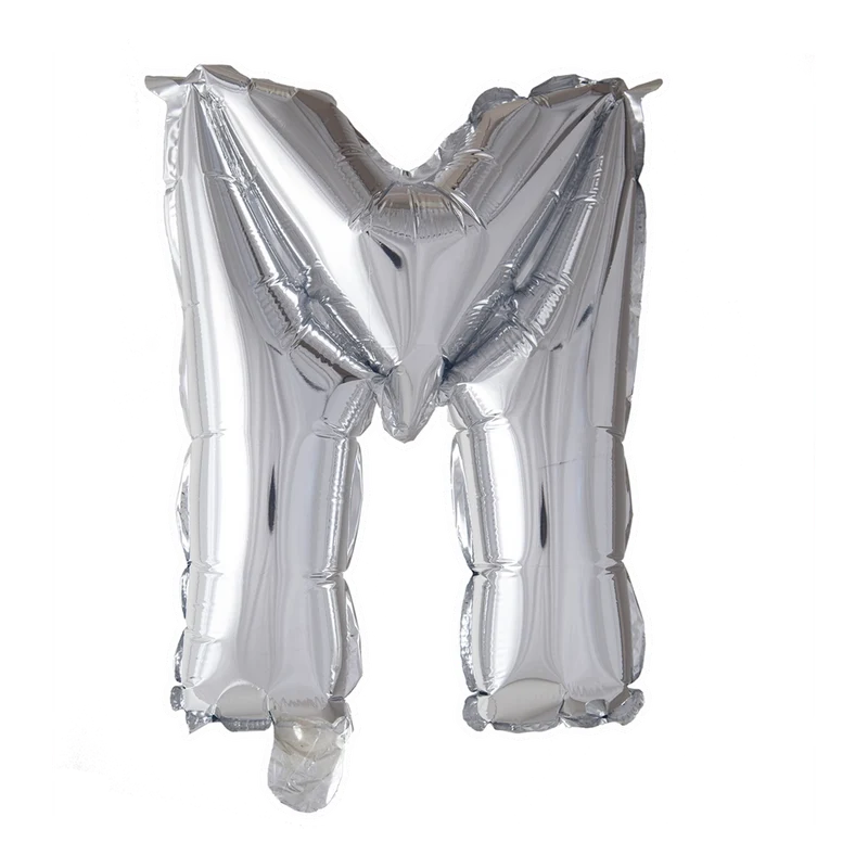 Letterballon M Zilver 41cm