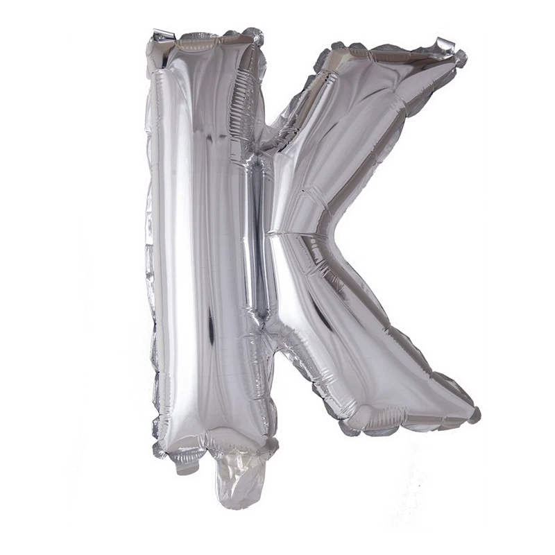 Letterballon K Zilver 41cm