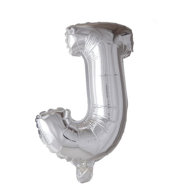 Letterballon J Zilver 41cm