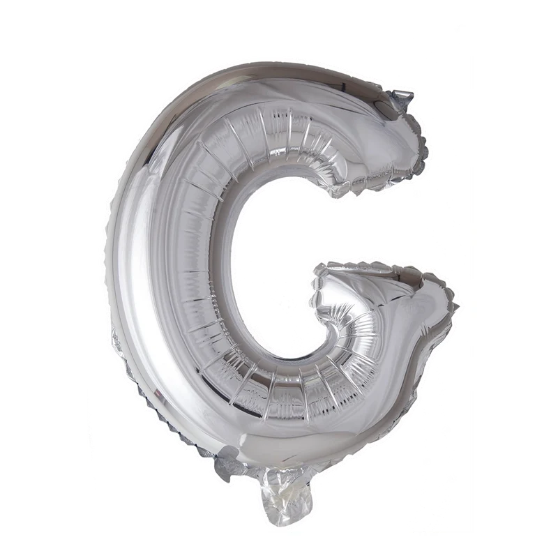 Letterballon G Zilver 41cm