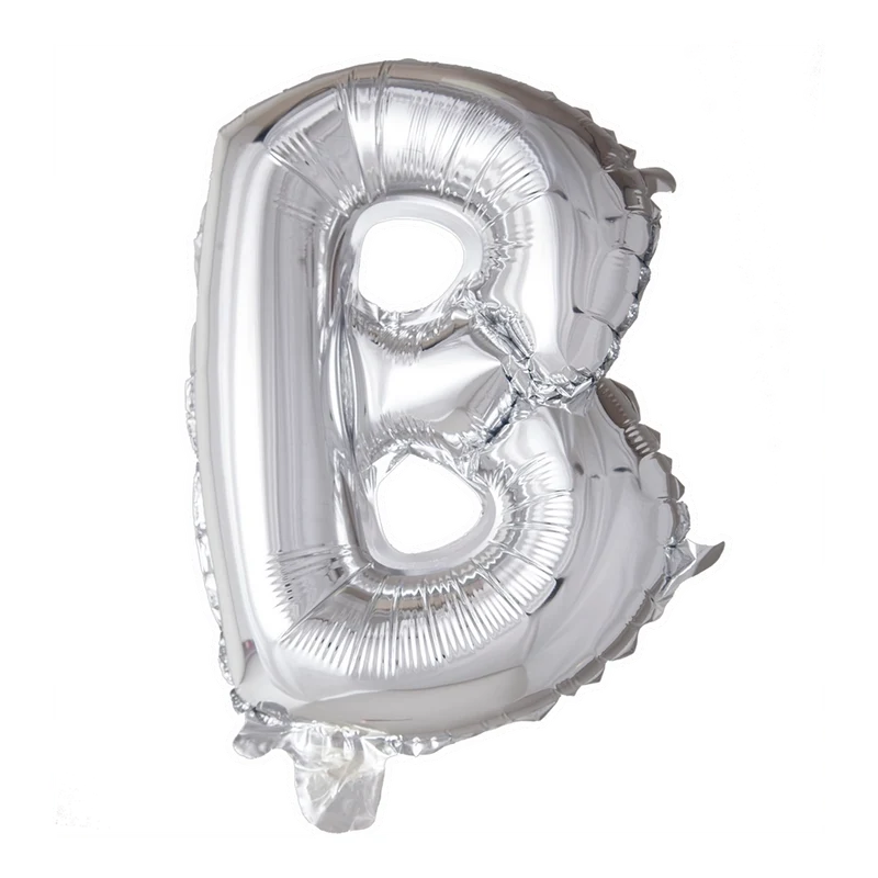 Letterballon B Zilver 41 cm