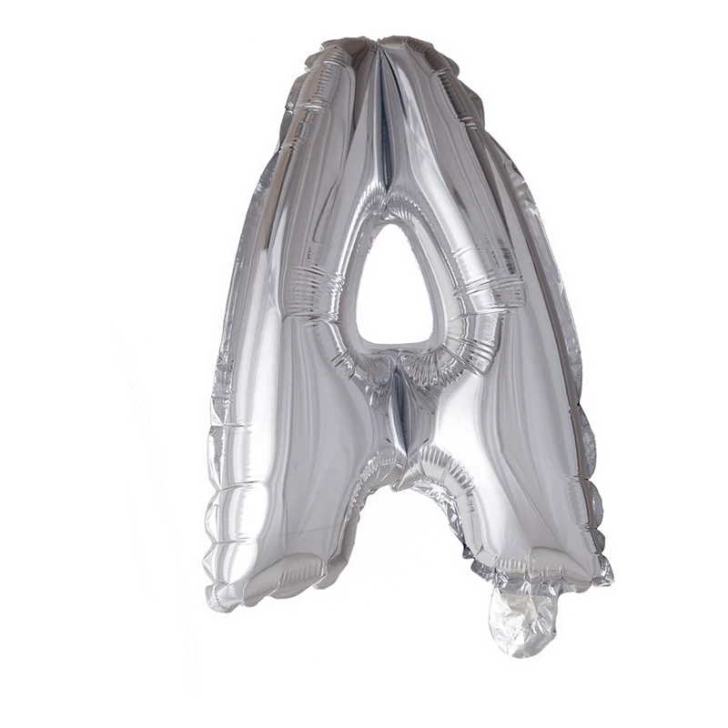 Letterballon A Zilver 41 cm