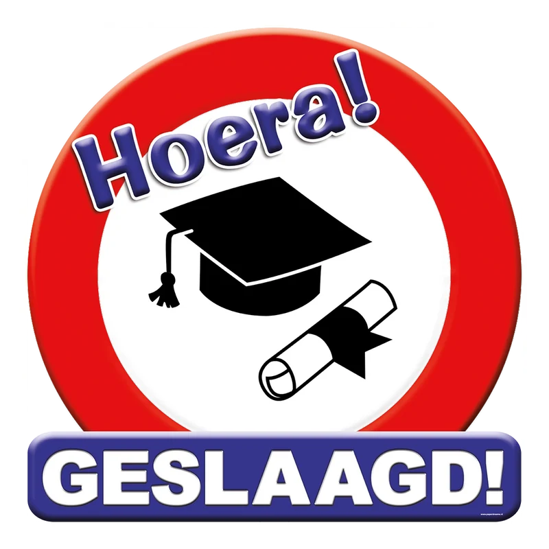 Deurbord - geslaagd school - 50cm