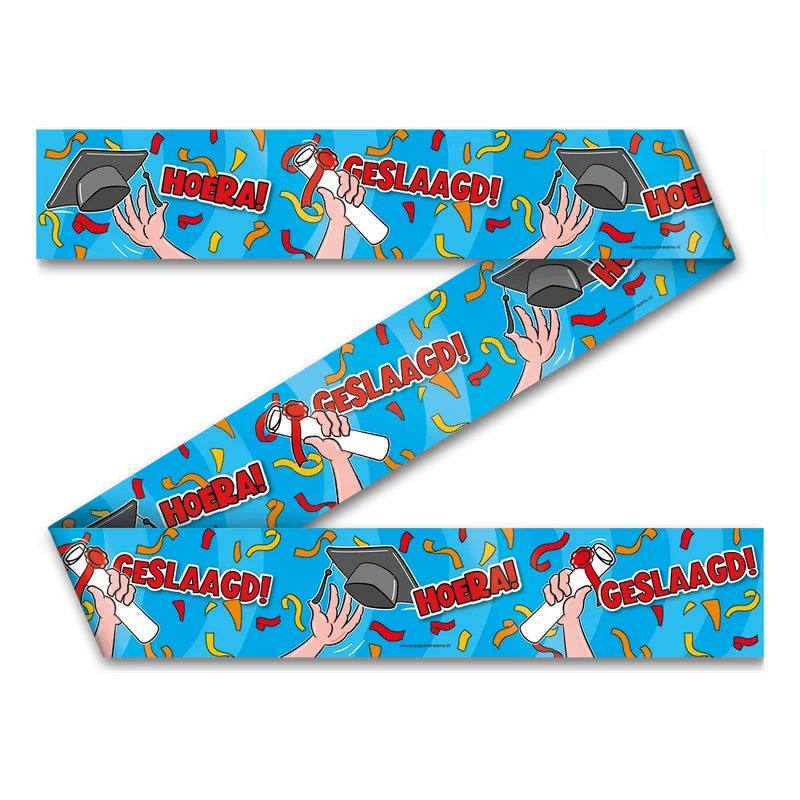Afzetlint Geslaagd Cartoon 12 meter