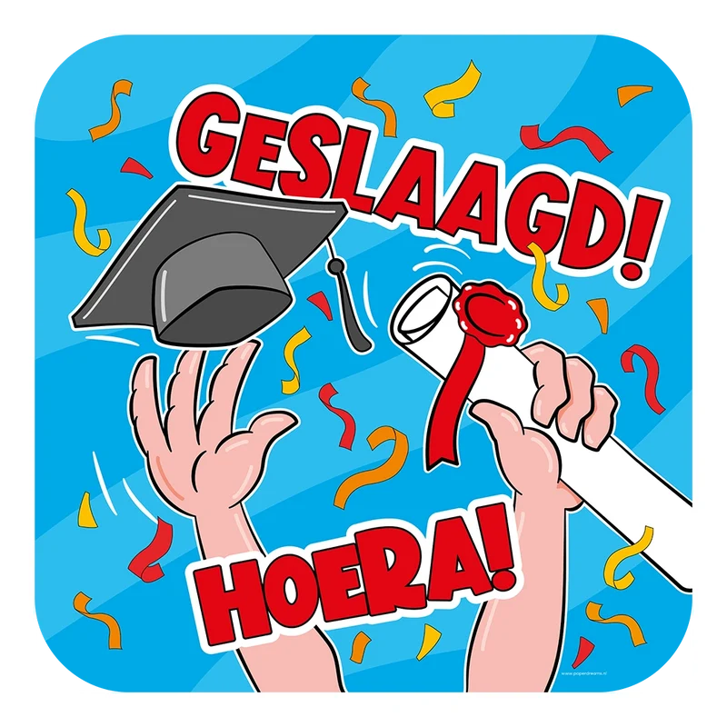 Deurbord Geslaagd Cartoon