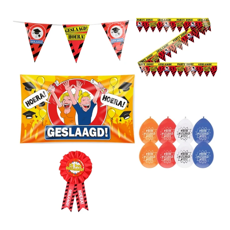 Geslaagd versiering pakket Verkeersbord