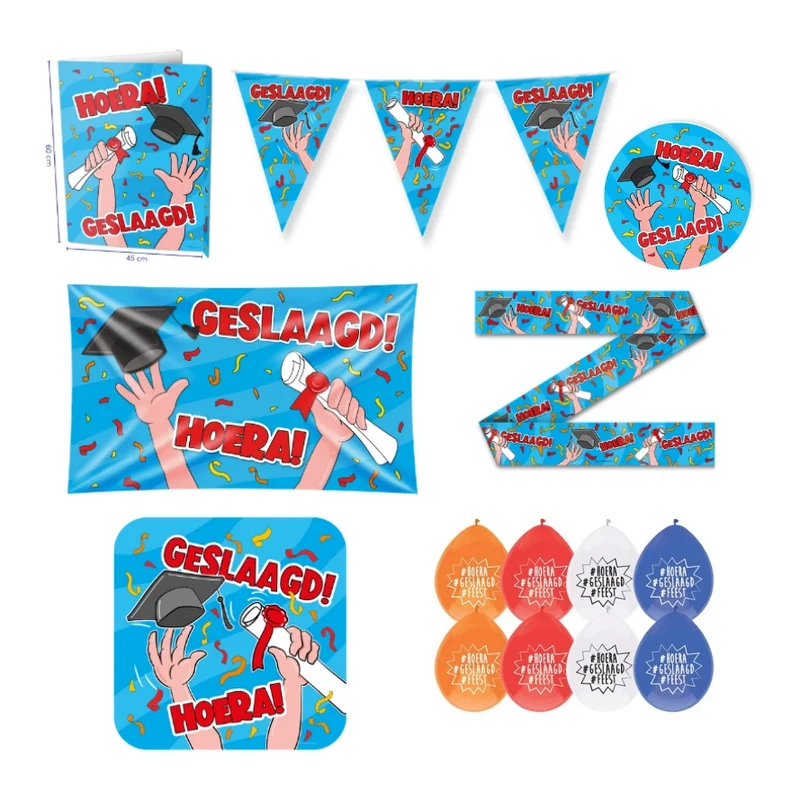 Geslaagd versiering pakket Cartoon XL