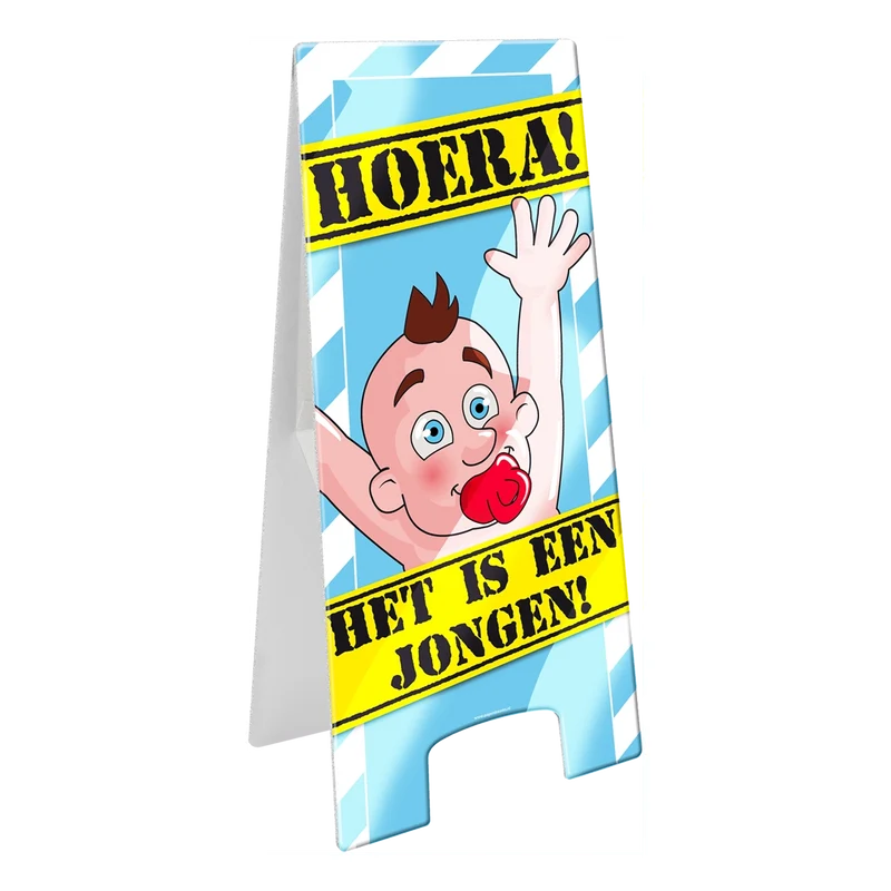 Warning Sign - Geboorte jongen blauw
