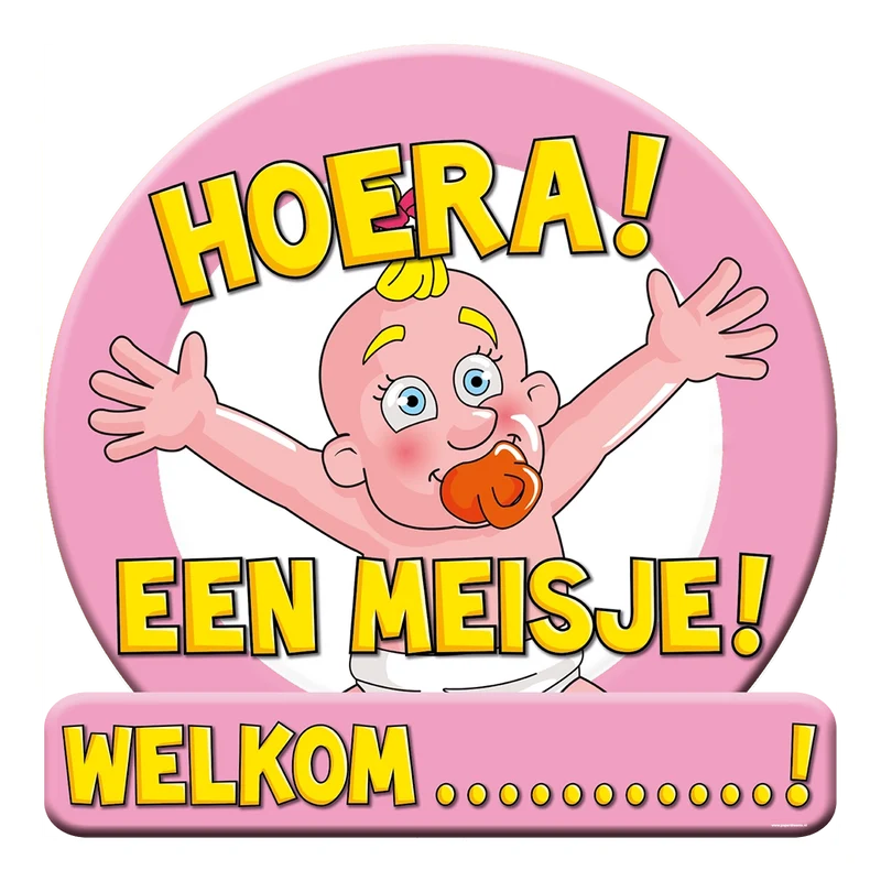 Deurbord - Huldeschild - Geboorte meisje roze