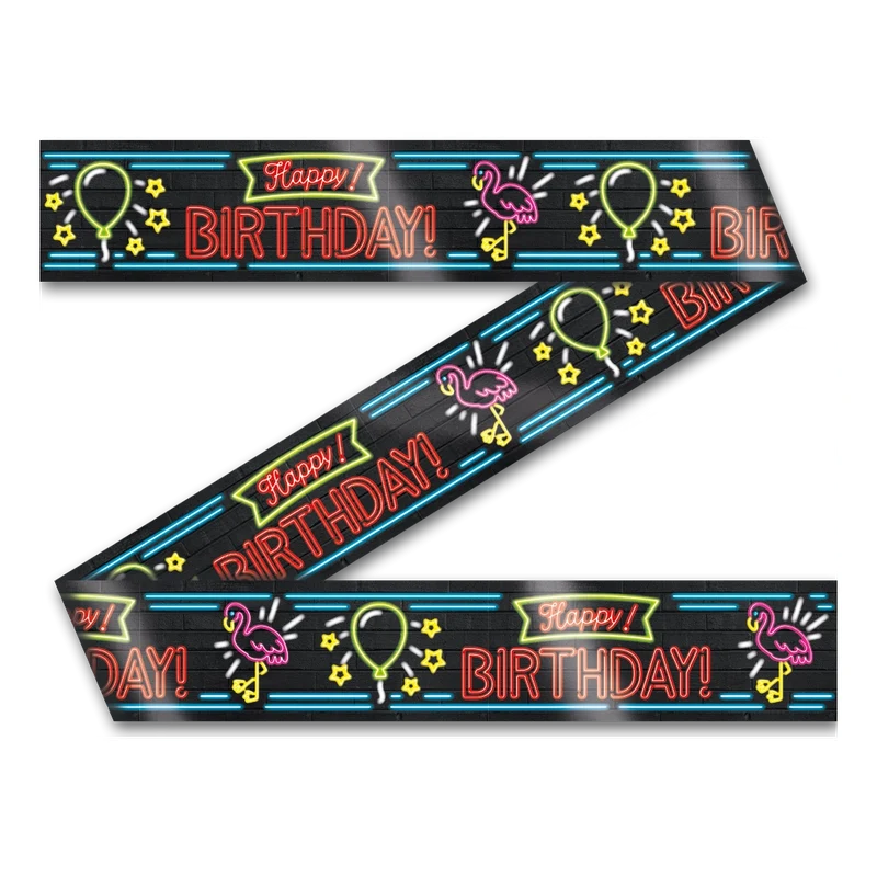 Afzetlint - Happy Birthday - Neon