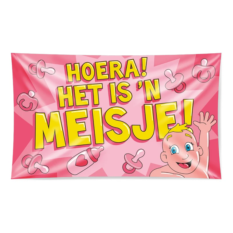 Gevel vlag - geboorte meisje