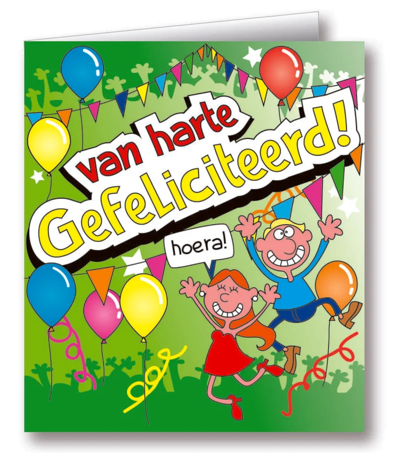 Wenskaarten - van harte cartoon