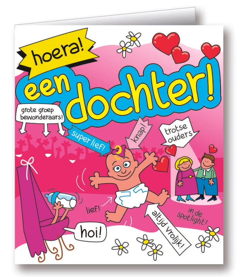 Wenskaarten - dochter cartoon