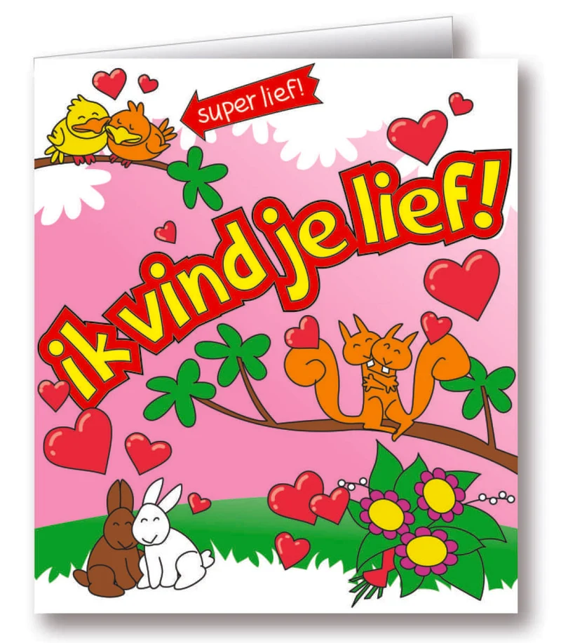 Wenskaarten - ik vind je lief carto