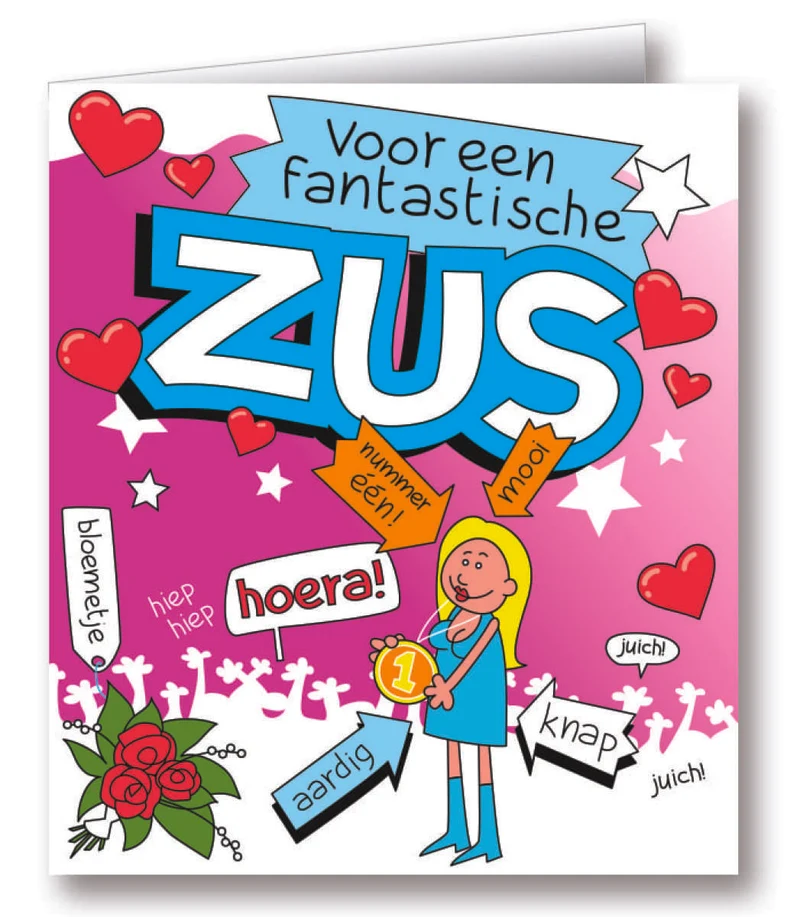 Wenskaarten - zus cartoon