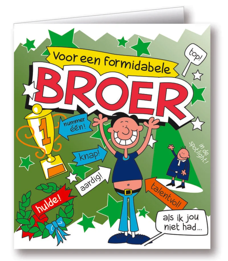 Wenskaarten - broer cartoon