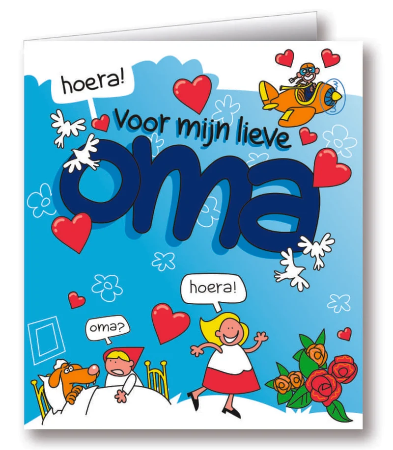 Wenskaarten - oma cartoon