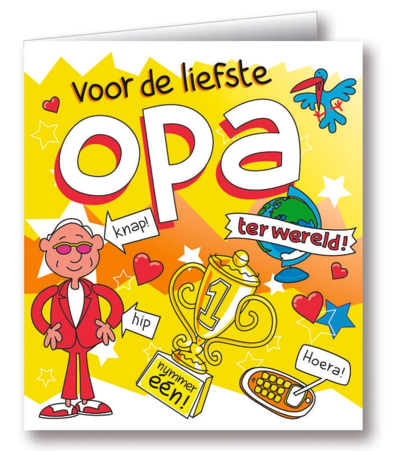 Wenskaarten - opa cartoon