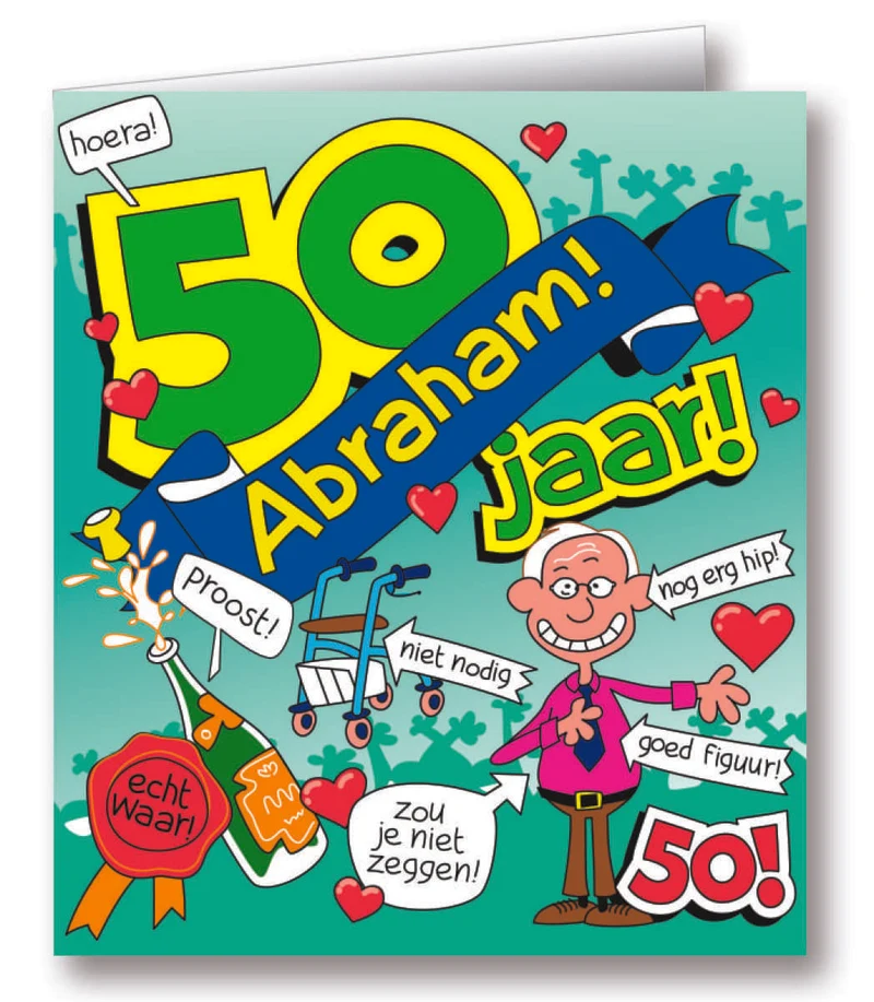 Wenskaarten - Abraham cartoon
