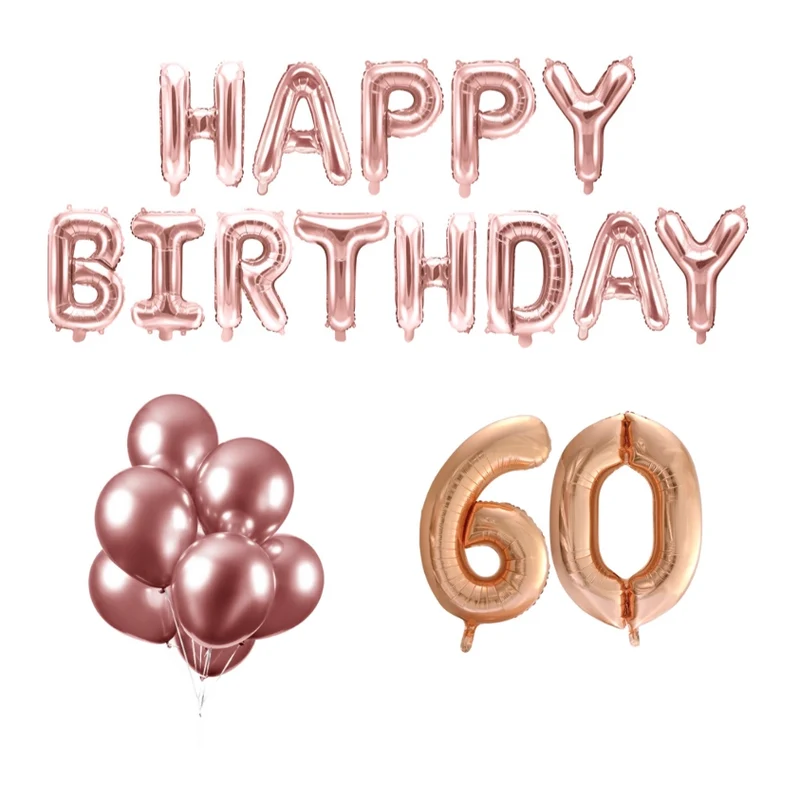 60 jaar Verjaardag Versiering Ballon Pakket rosé goud