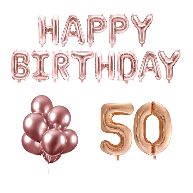 50 jaar Verjaardag Versiering Ballon Pakket rosé goud