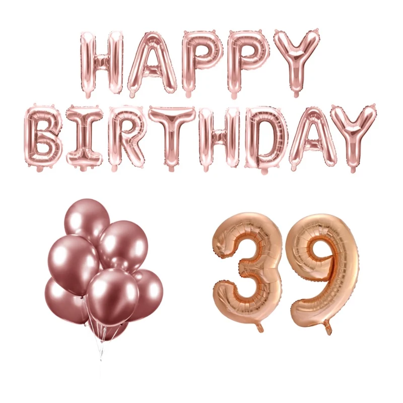 39 jaar Verjaardag Versiering Ballon Pakket rosé goud