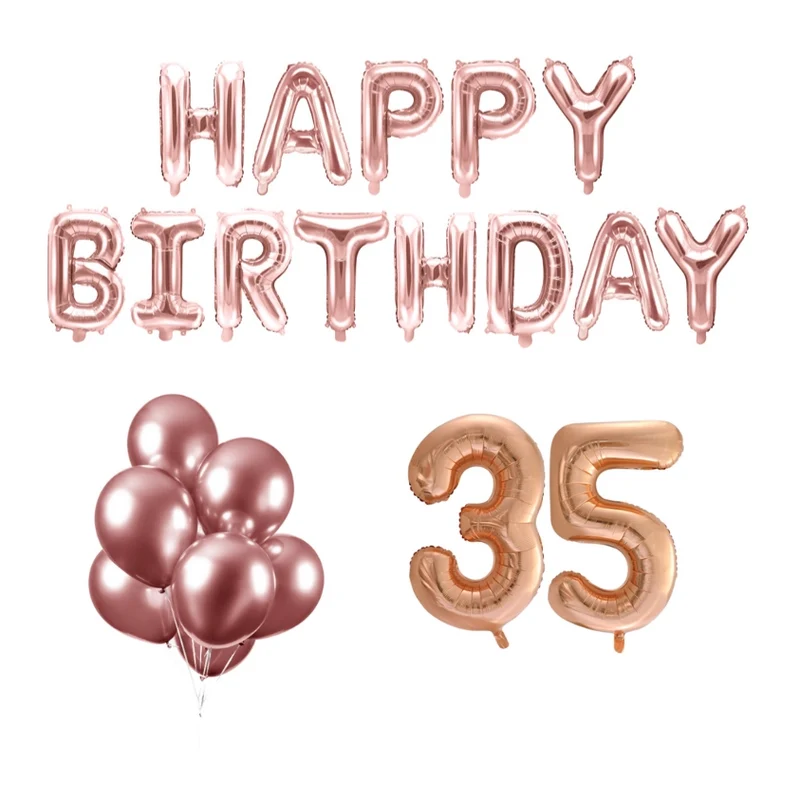 35 jaar Verjaardag Versiering Ballon Pakket rosé goud