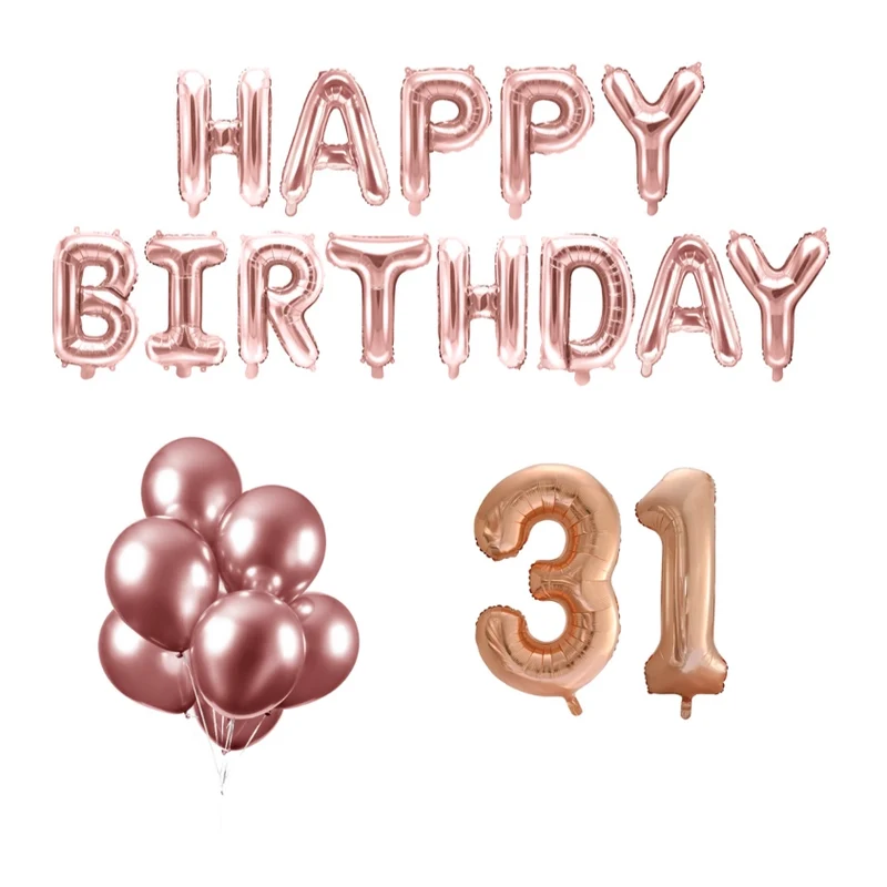 31 jaar Verjaardag Versiering Ballon Pakket rosé goud