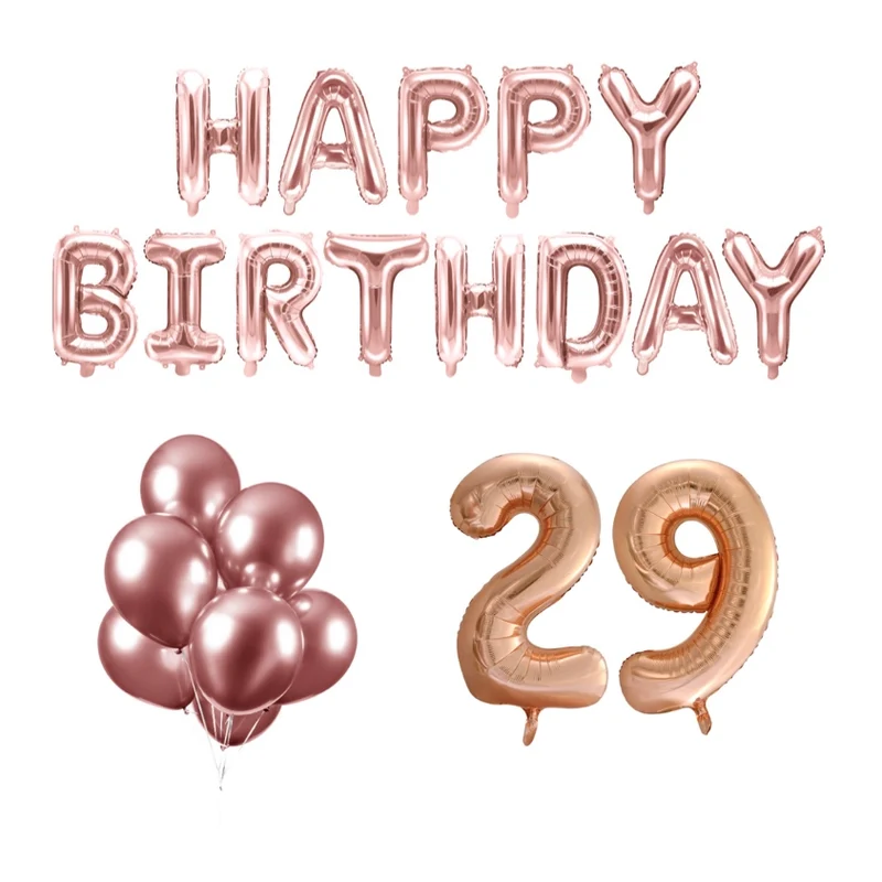 29 jaar Verjaardag Versiering Ballon Pakket rosé goud