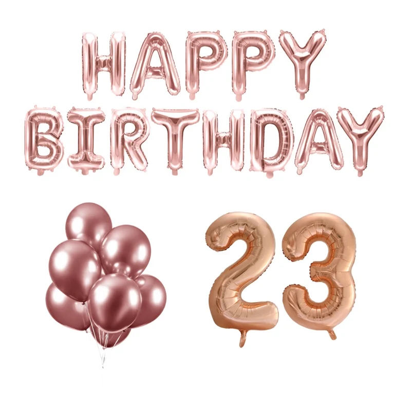 23 jaar Verjaardag Versiering Ballon Pakket rosé goud