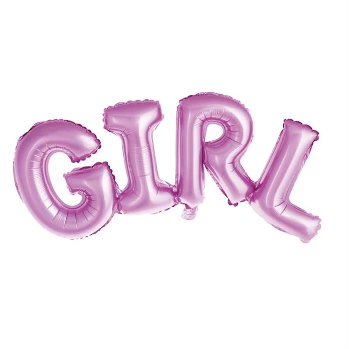 Folie ballon boy - girl blauw - roze