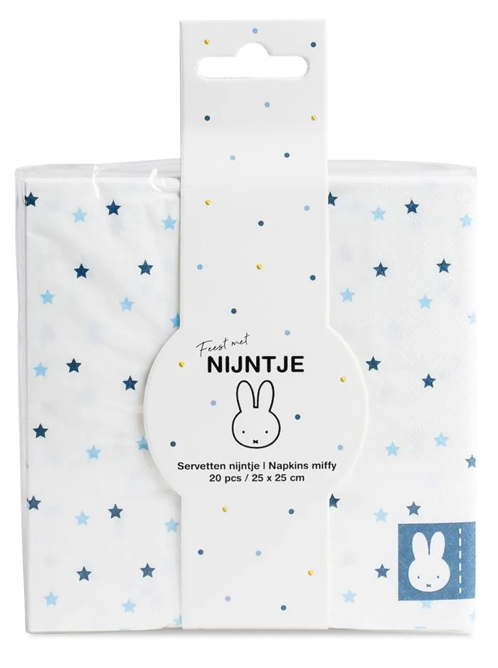 Servetten nijntje baby blauw - roze
