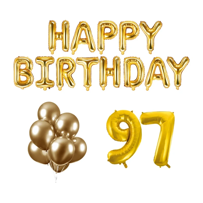 97 jaar Verjaardag Versiering Ballon Pakket Goud