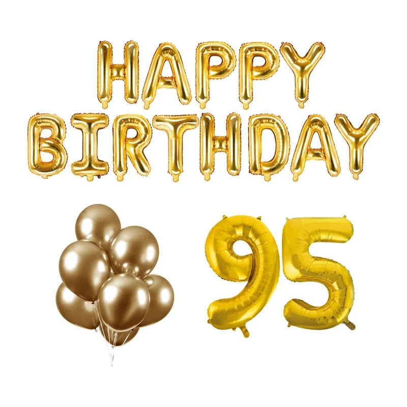 95 jaar Verjaardag Versiering Ballon Pakket Goud