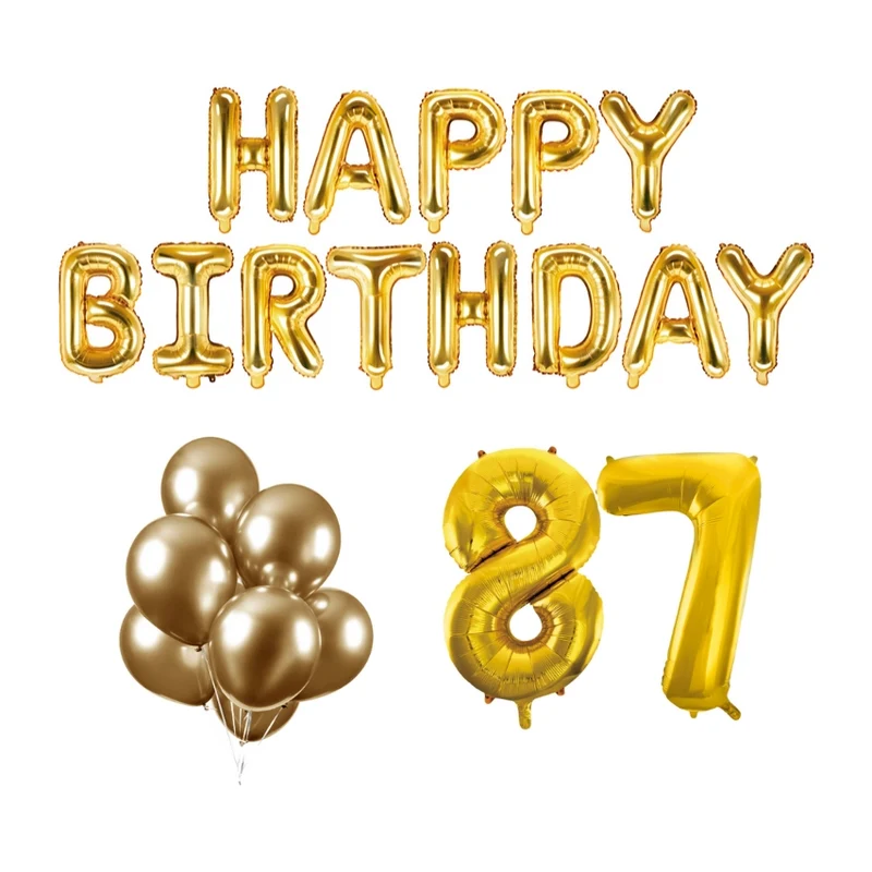 87 jaar Verjaardag Versiering Ballon Pakket Goud