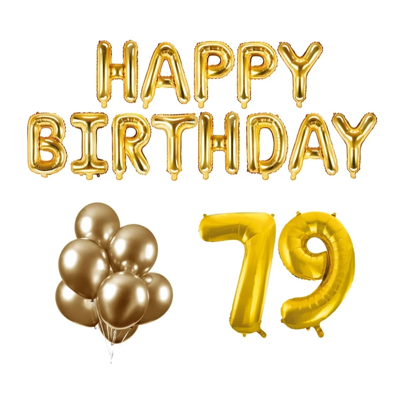79 jaar Verjaardag Versiering Ballon Pakket Goud