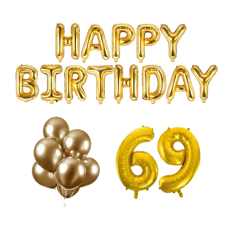 69 jaar Verjaardag Versiering Ballon Pakket Goud