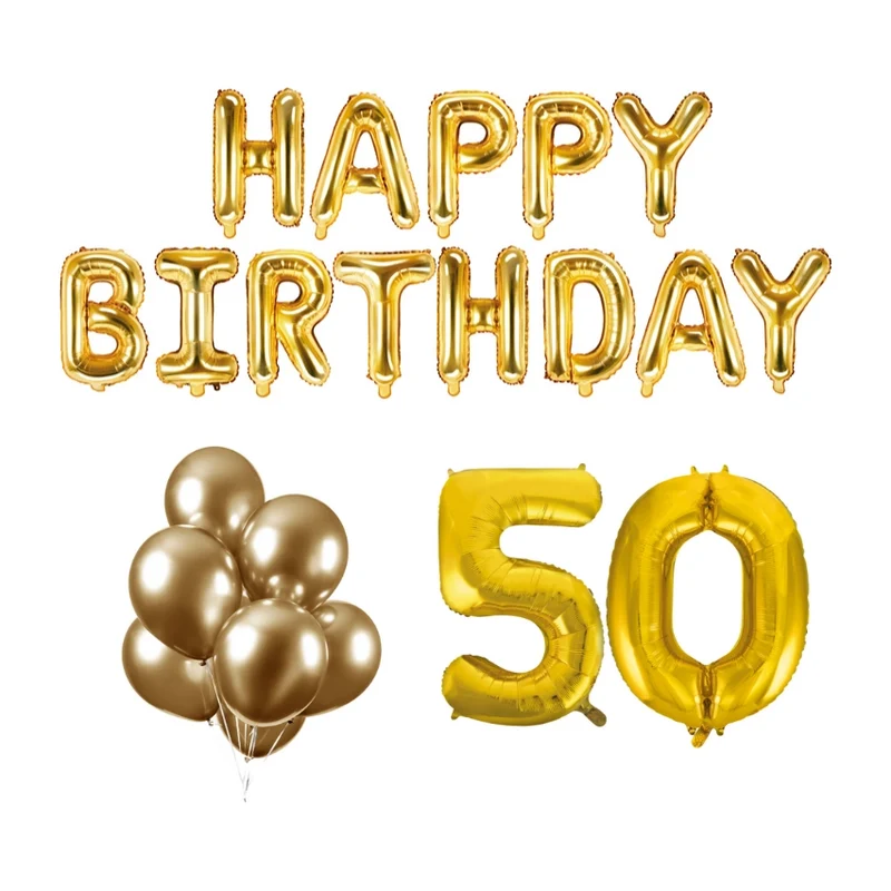 50 jaar Verjaardag Versiering Ballon Pakket Goud