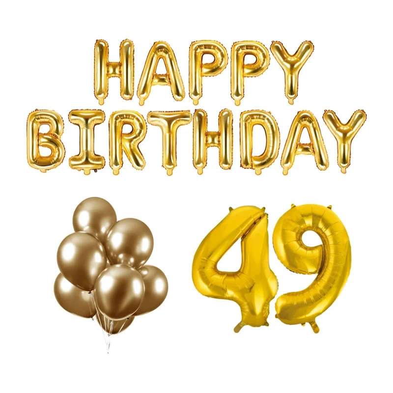 49 jaar Verjaardag Versiering Ballon Pakket Goud