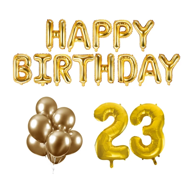 23 jaar Verjaardag Versiering Ballon Pakket Goud
