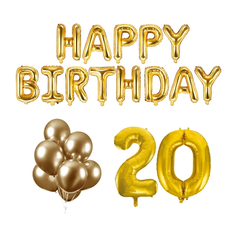 20 jaar Verjaardag Versiering Ballon Pakket Goud