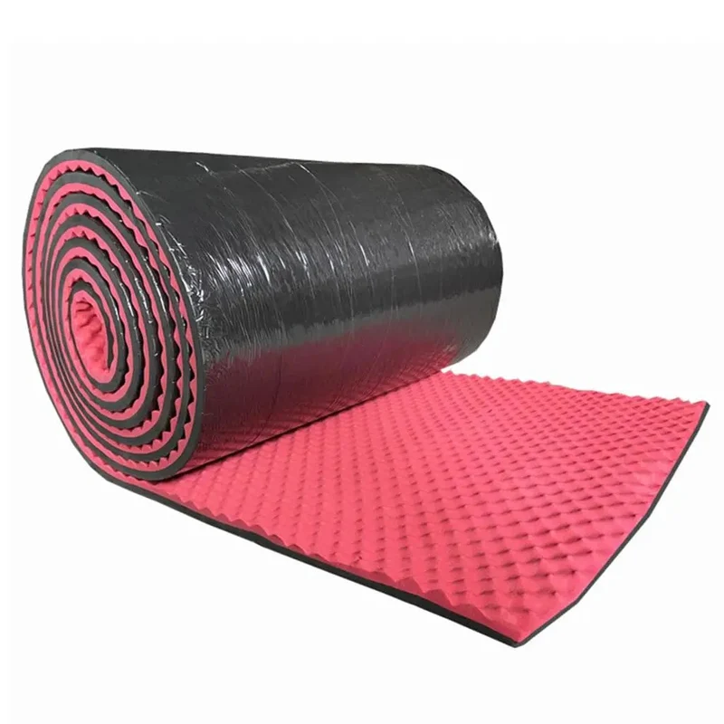 Heavy Duty Self Adhesive Egg Crate Acoustic Foam Roll For Home Studio Soundproofing No Sweat Install Noise Dampening Wall Panels Flame Retardant Sound Absorbing Sponge Crushes Echo Like A Champ Red 1M X 10M X 5Cm