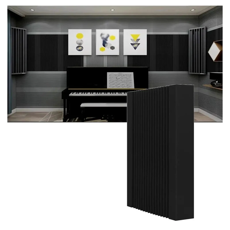 Pro Level Soundproof Studio Wedges Heavy Duty Acoustic Foam Panels 4 Inch Thick Noise Reducing Wall Tiles For Gaming Setup Home Theater Sick Sound Treatment Black Set Of 30