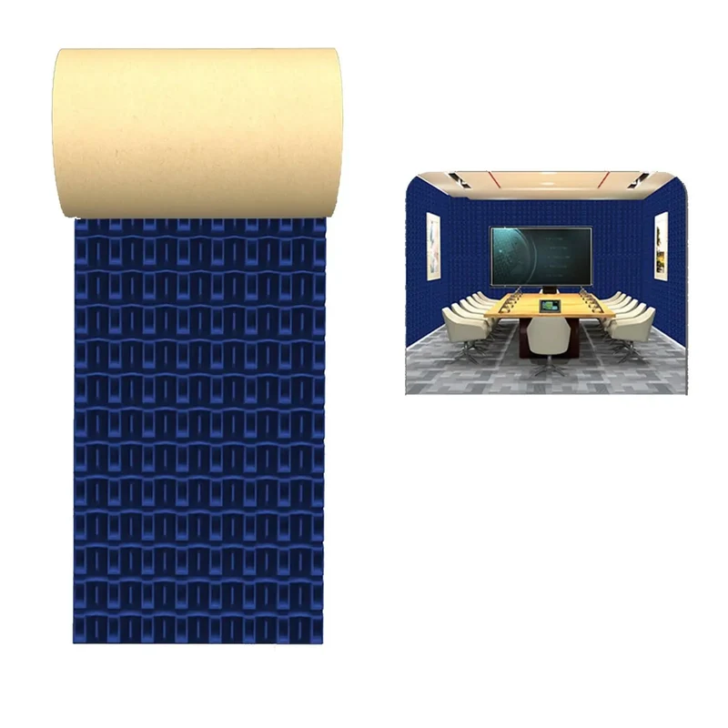 Rock Solid Peel And Stick Acoustic Foam Roll Self Adhesive Soundproof Wall Padding For Noise Reduction Room Setup Quick Hassle Free Install Continuous Width Minimizes Seams No Sticky Glue Mess Required