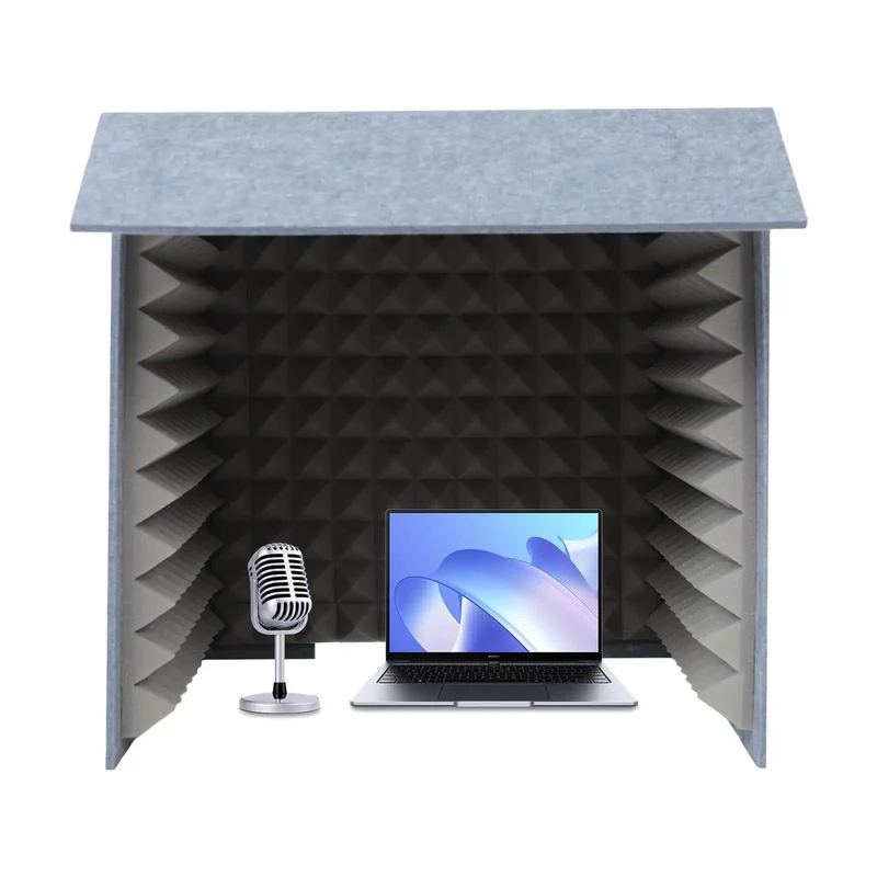 Rock Solid Desktop Soundproof Vocal Recording Booth Cube Featuring Heavy Duty Acoustic Foam Panels For Podcast Mic Isolation And Zero Noise Interference Hassle Free Home Studio Gear For Slick Vocal Takes And Streamer Ready Audio Vibes