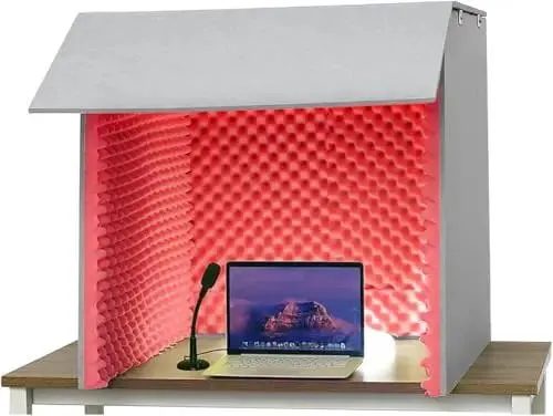 Portable Foldable Sound Booth For Home Studio Sessions And Podcasts Built With High Density Acoustic Cotton To Shut Out The Room Tone And Lock In Crisp Vocals For Zoom Calls Or Livestreams